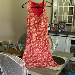 Jones Wear Red and White flowered Sundress
